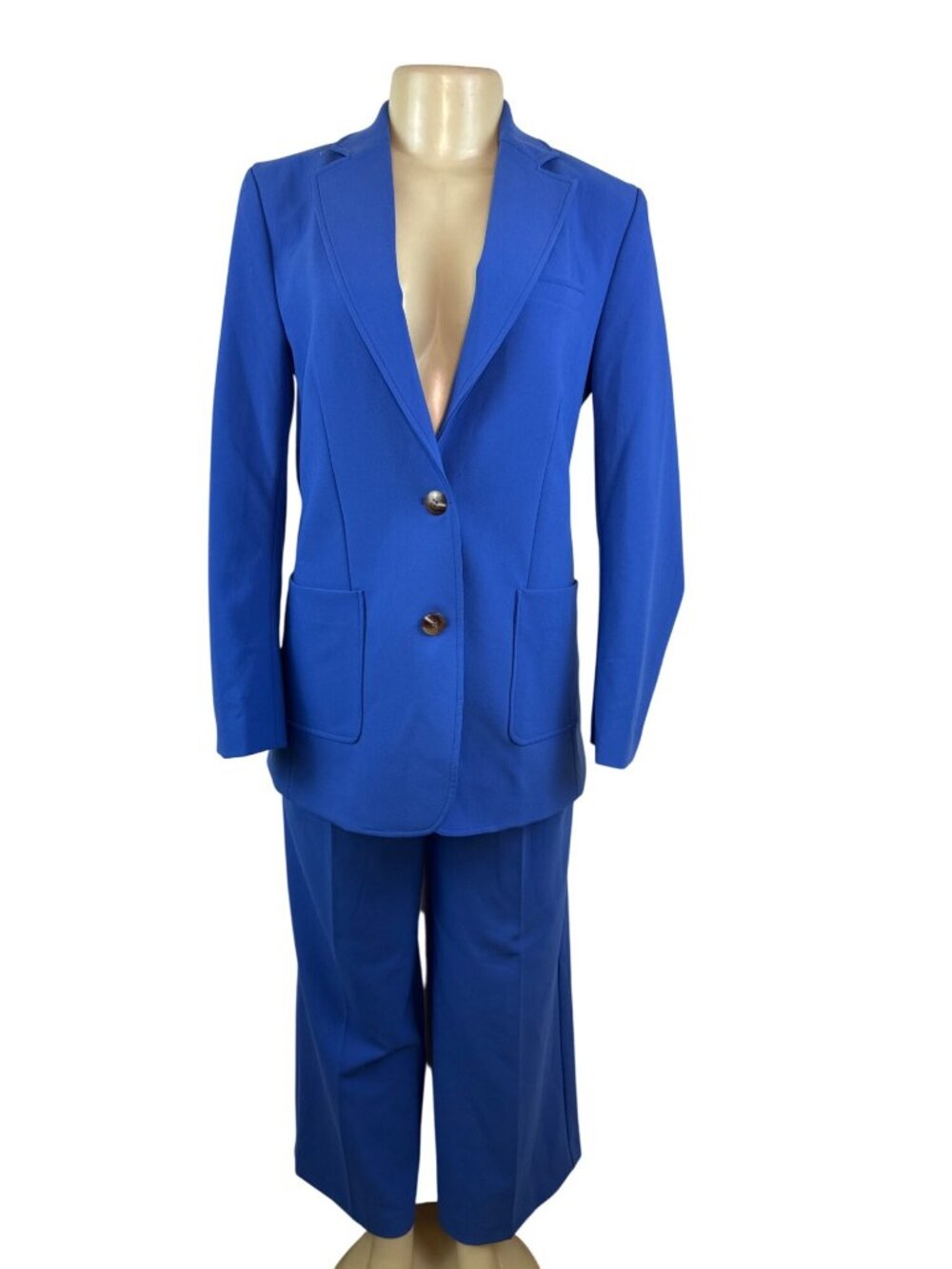 J. McLaughlin Women’s Royal Blue Blazer & Wide-Leg Pants Set Office Attire Sz 6